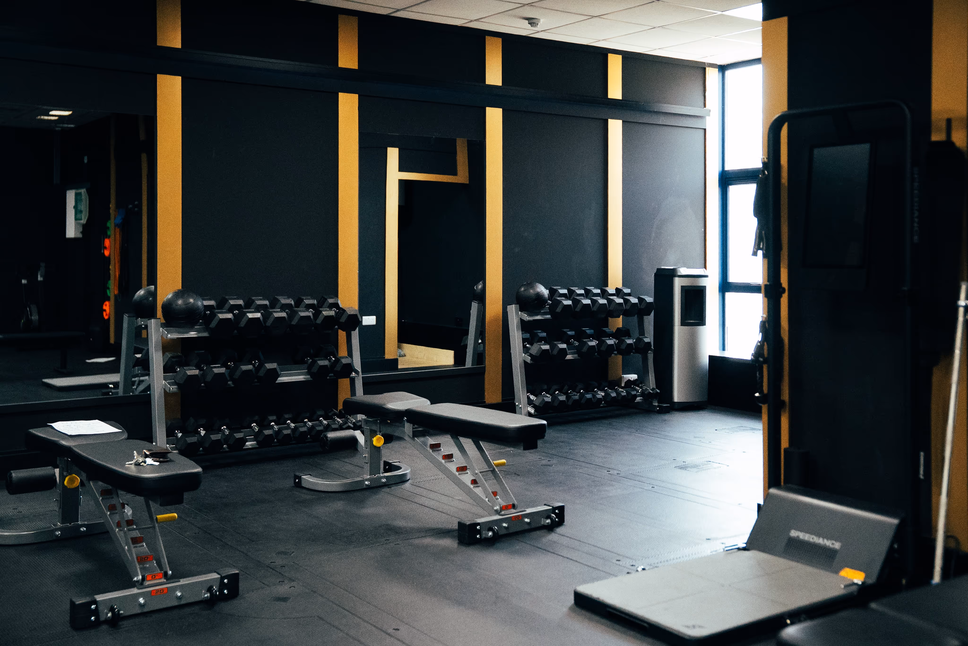 Free weights area at Inspire gym Clonmel